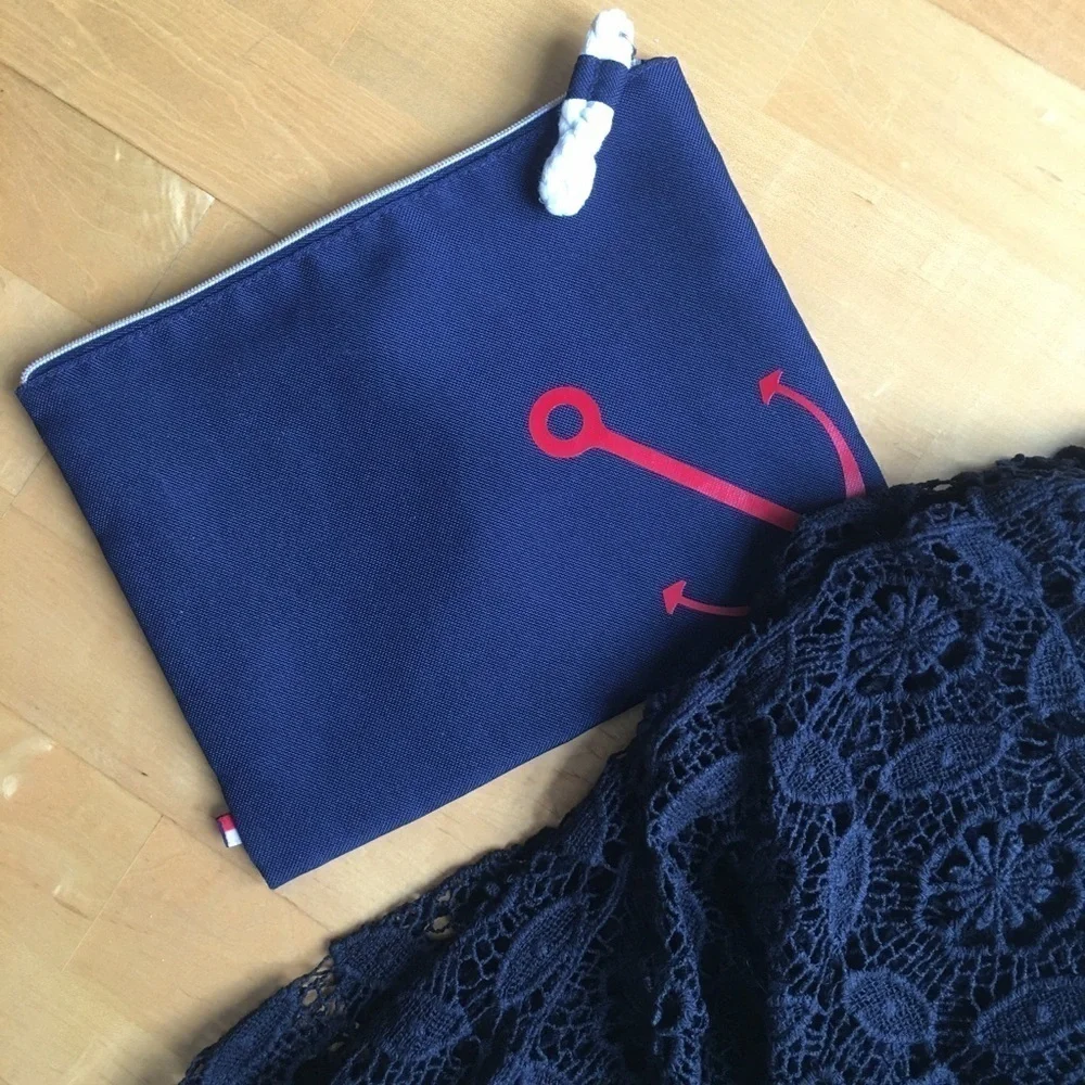 Tommy Hilfiger Anchor Travel, Make-Up Pouch, Navy Blue, Red